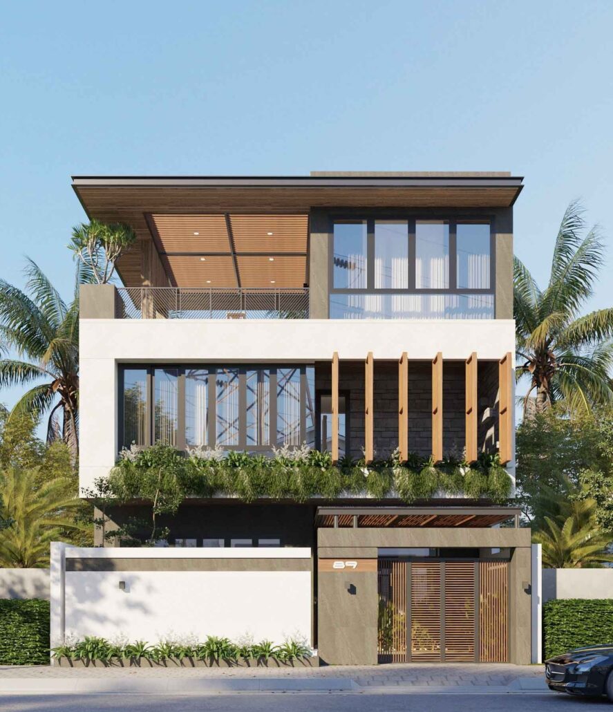 Mẫu thiết kế biệt thự 2 tầng 1 tum