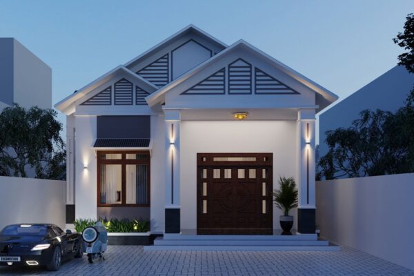 Công trình nhà cấp 4 mái thái 3 phòng ngủ cuốn hút
