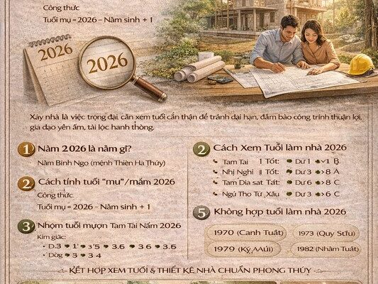 Cách Xem Tuổi Làm Nhà Năm 2026 Chuẩn Phong Thủy – Hướng Dẫn Chi Tiết, Dễ Hiểu Và Chính Xác