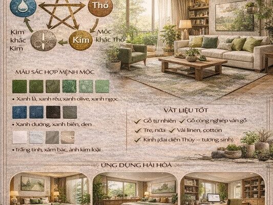 Thiết Kế Nội Thất Cho Người Mệnh Mộc – Không Gian Xanh Nuôi Dưỡng Sinh Khí Và Tài Lộc